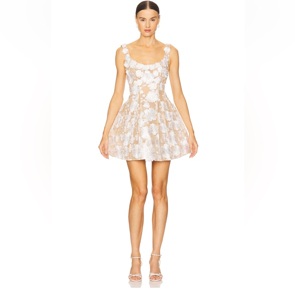 Bronx and Banco Cream Floral Mini Dress